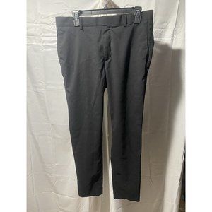 H&M Men's Dess Pants Slacks Size 34R Skinny Fit Solid Black Formal Suit Casual